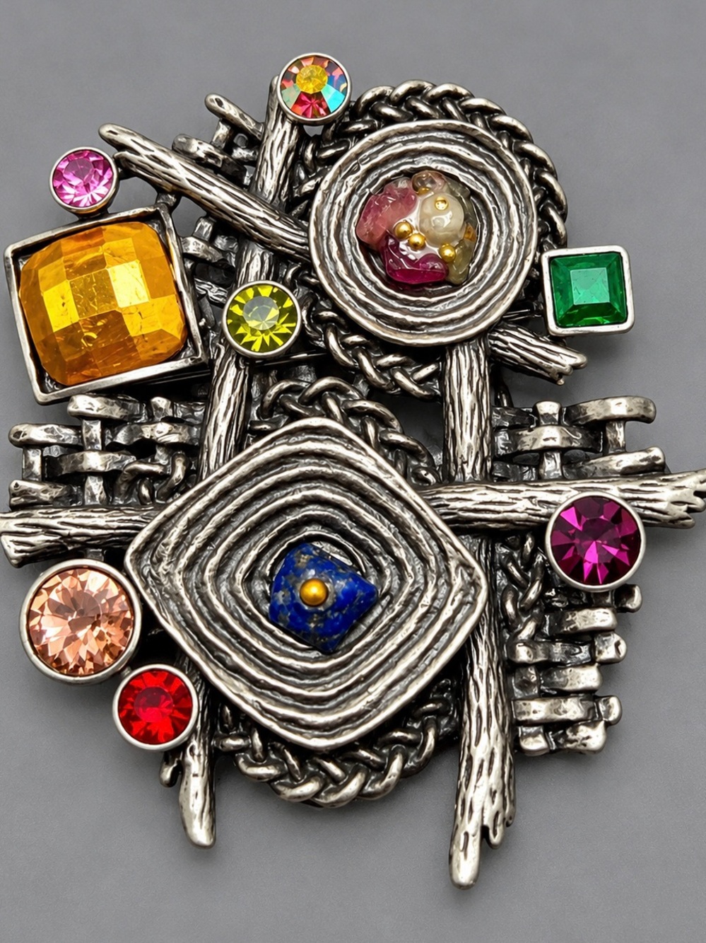Modernist  Artistic Statement Brooch - #cz558